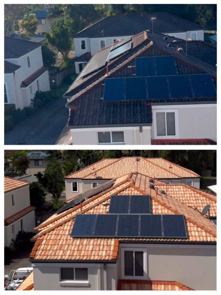 Soft wash of a tile roof in Robina on the Gold Coast.