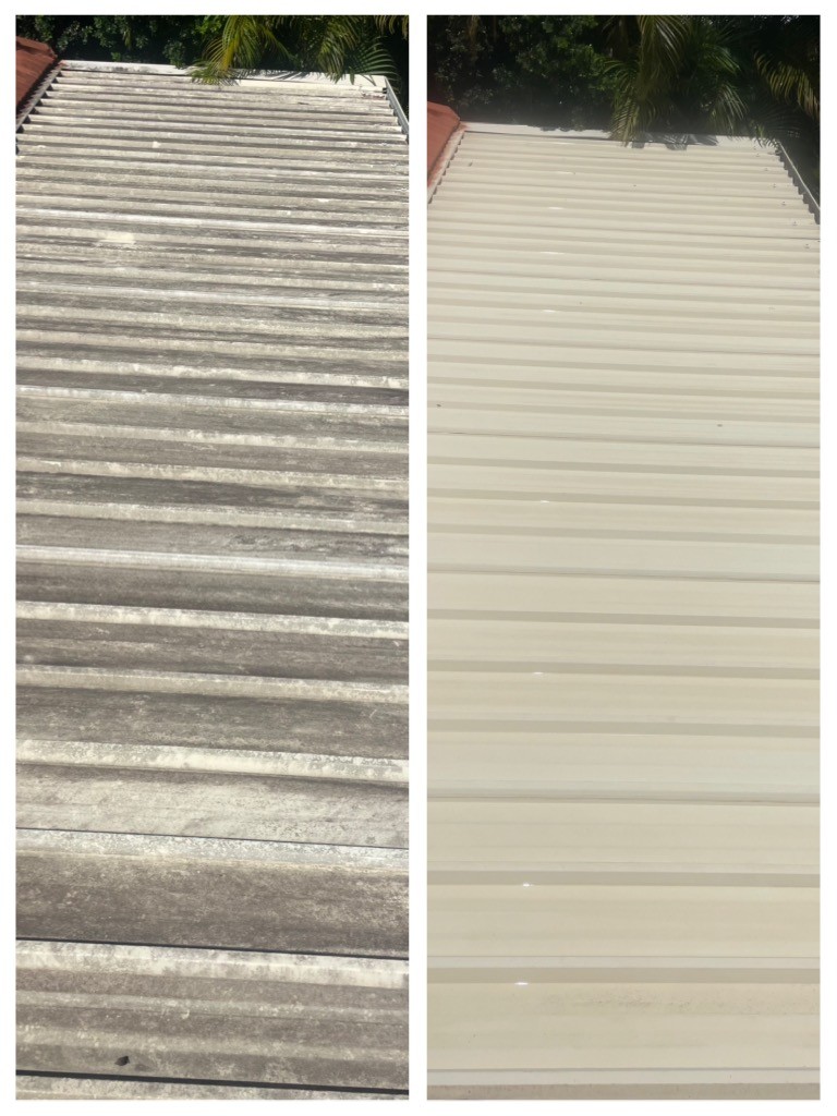 Soft wash of a front fence on the Gold Coast.