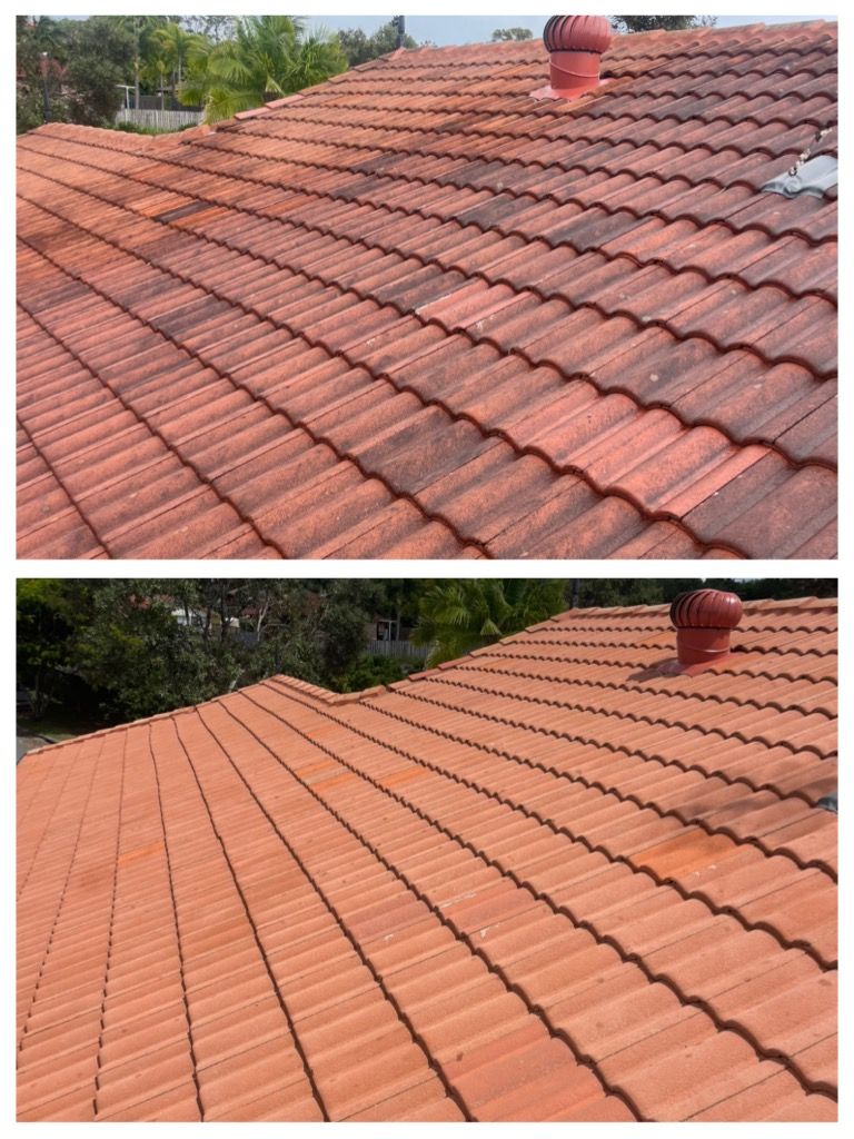 Soft wash was used on this tile roof to remove Mould and bring the curb appeal back.